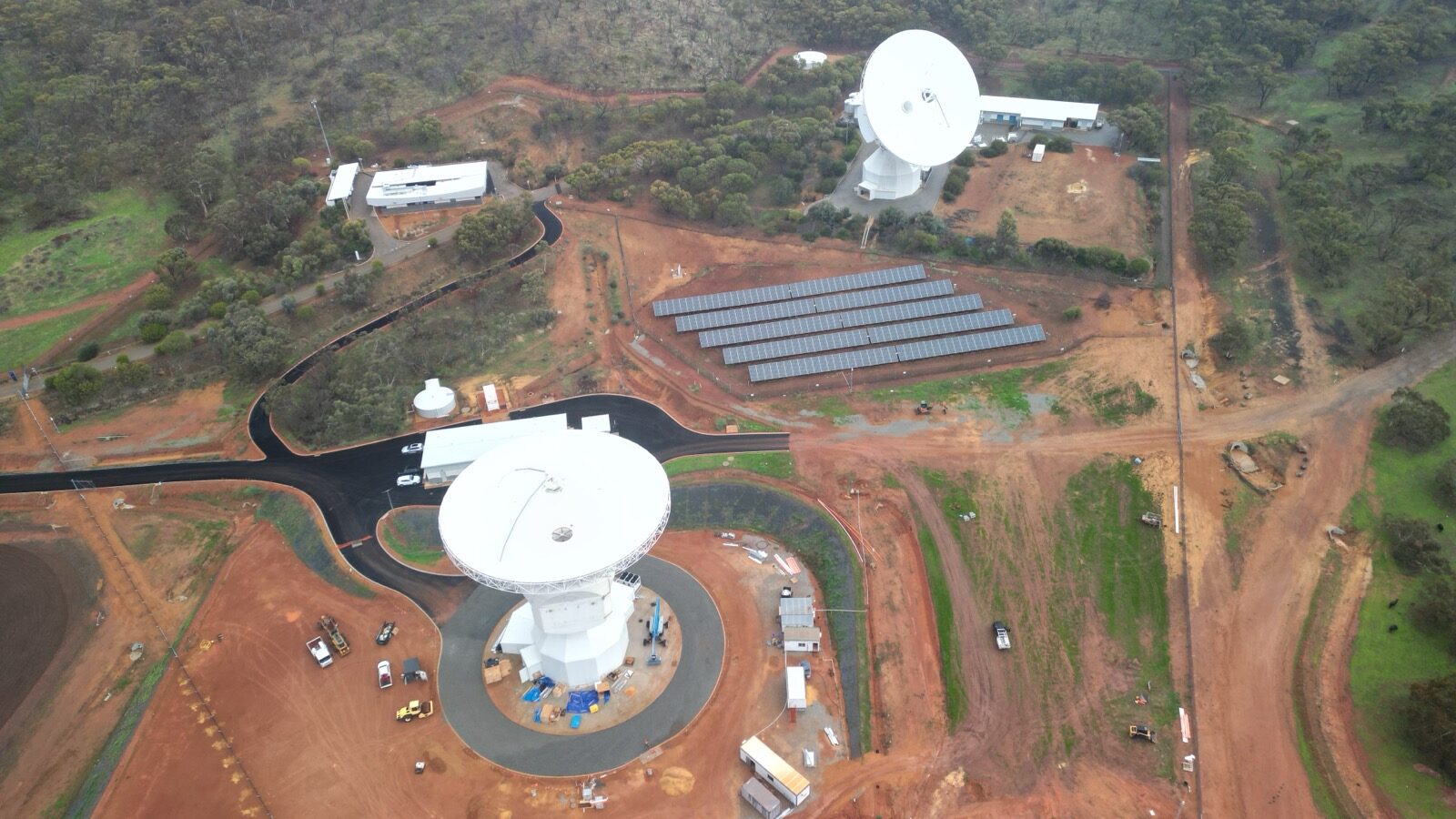 Aerial view of ESA Deep Space Antenna facility — FMR Building